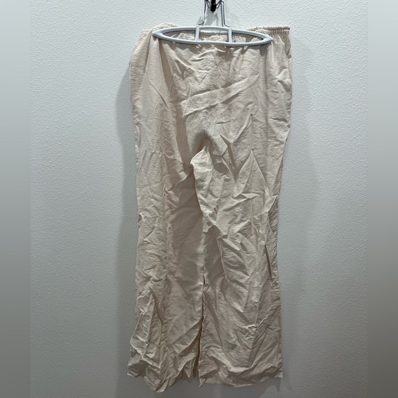Cream Wide-Leg Pants resort beach float size medium - Picture 3 of 3